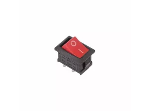 Выключатель клавишный 250V 6А (2с) ON-OFF красный  Mini  (RWB-201, SC-768)  REXANT