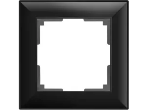 Рамка на 1 пост /WL14-Frame-01 (черный матовый)