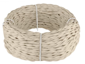 Кабель витой 2*1,5 /W6452246 (песочный) 20 м Ретро