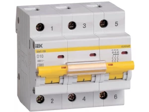 KARAT Автоматический выключатель ВА47-100 3P D 10А 10кА IEK
