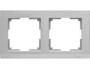 Рамка на 2 поста /WL06-Frame-02 (серебряный)