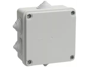 Коробка КМ41233 распаячная для о/п 100х100х50 мм IP44 (RAL7035, 6 гермовводов) ИЭК
